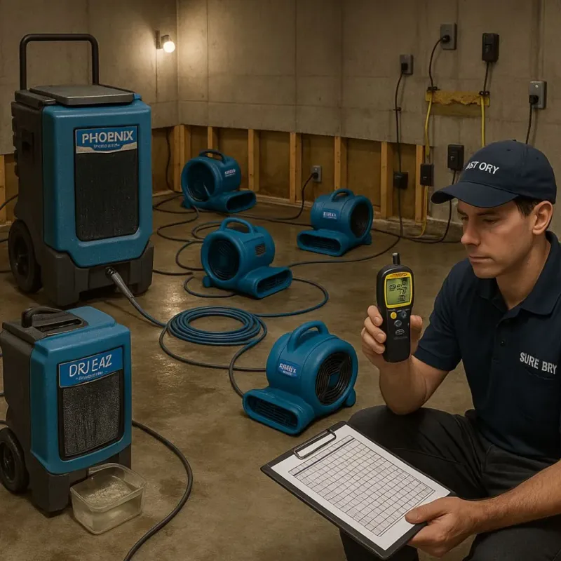 Structural Drying and Dehumidification process in Tariffville, CT